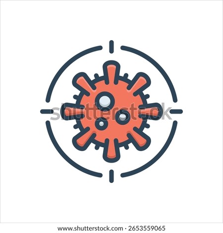 Vector colorful illustration icon for detection the virus
