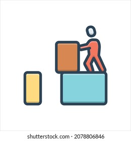 Vector colorful illustration icon for  determination