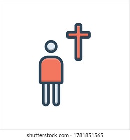 Icono de ilustración de color vectorial para el devoto