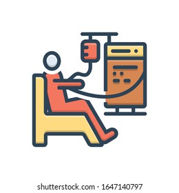 Vector colorful illustration icon for dialysis