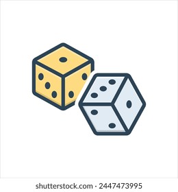 Vector colorful illustration icon for dice