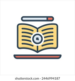 Vector colorful illustration icon for digital education