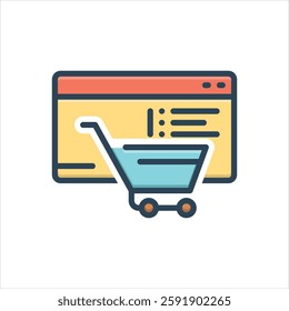 Vector colorful illustration icon for digital commerce