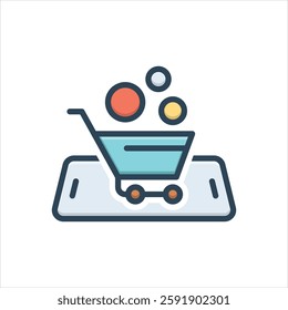 Vector colorful illustration icon for digital commerce