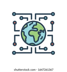 Vector colorful illustration icon for digitization
