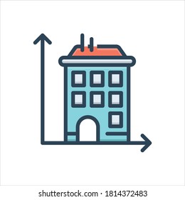 Vector colorful illustration icon for dimension