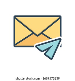 Icono de ilustración de color vectorial para mensaje directo