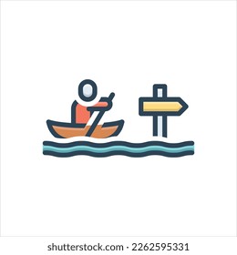Vector colorful illustration icon for direction