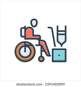 Vector colorful illustration icon for disabled