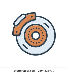 Vector colorful illustration  icon for disc brake