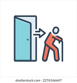 Vector colorful illustration icon for discharge
