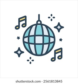 Vector colorful illustration icon for disco lights
