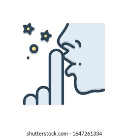 Vector colorful illustration icon for discretion