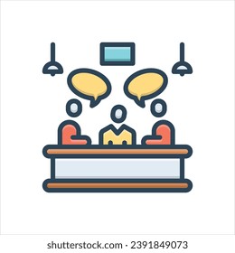 Icono de ilustración de color vectorial para discusión