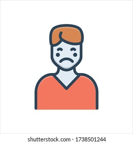 Vector colorful illustration icon for disease, man