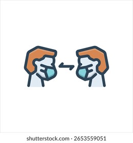 Ícone de ilustração colorido vetorial para distância