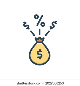 Vector colorful illustration icon for dividend
