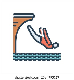 Vector colorful illustration icon for diving