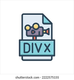 Vector colorful illustration icon for divx
