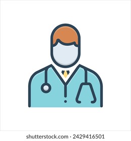 Vector colorful illustration icon for doctor