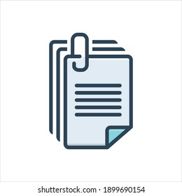 Icono de ilustración de color vectorial para el documento