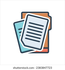 Vector colorful illustration icon for document