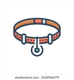 Vector colorful illustration icon for dog collar