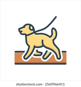 Vector colorful illustration icon for dog walk