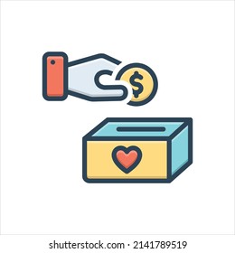 Vector colorful illustration icon for donate
