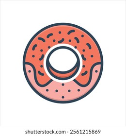 Vector colorful illustration icon for donut