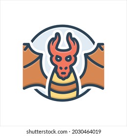 Vector colorful illustration icon for dragon