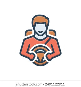 Vector colorful illustration icon for driver