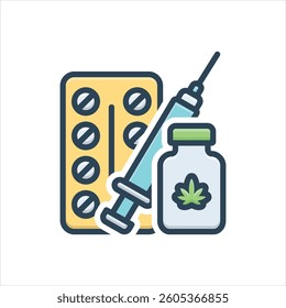 Vector colorful illustration icon for drugs