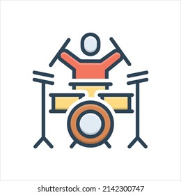 Vector colorful illustration icon for drums