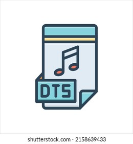 Vector colorful illustration icon for dts