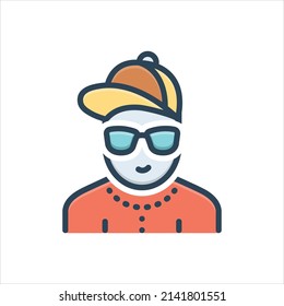 Vector colorful illustration icon for dude