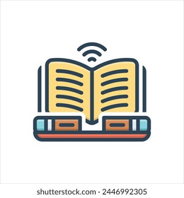 Vector colorful illustration icon for e learning
