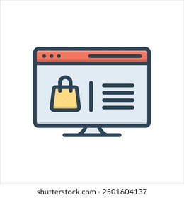 Vector colorful illustration icon for e commerce website
