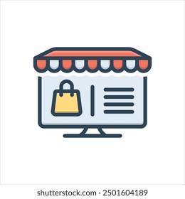 Vector colorful illustration icon for e commerce website