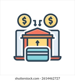 Vector colorful illustration icon for e banking