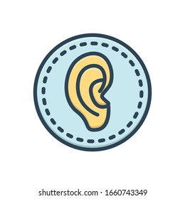 Vector colorful illustration icon for ear