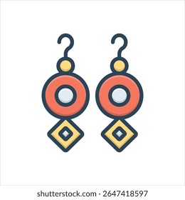 Vector colorful illustration icon for earrings