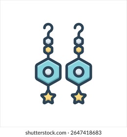 Vector colorful illustration icon for earrings