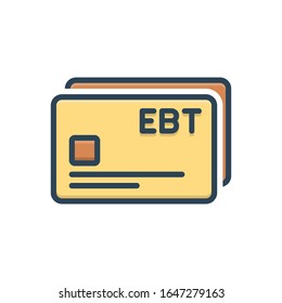 Vector colorful illustration icon for ebt