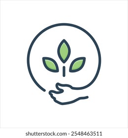 Icono colorido de la ilustración del Vector para el eco amistoso