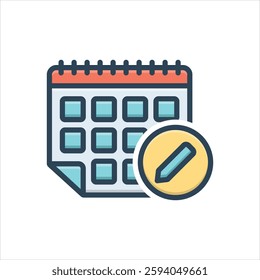 Vector colorful illustration icon for edit calendar