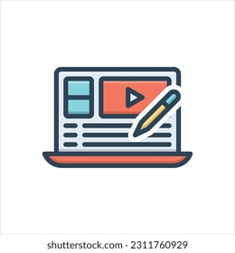 Vector colorful illustration icon for edited