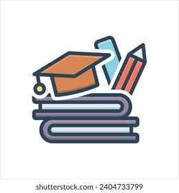 Vector colorful illustration icon for education