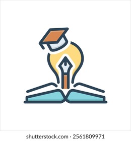 Vector colorful illustration icon for education