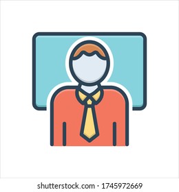 Vector colorful illustration icon for educator